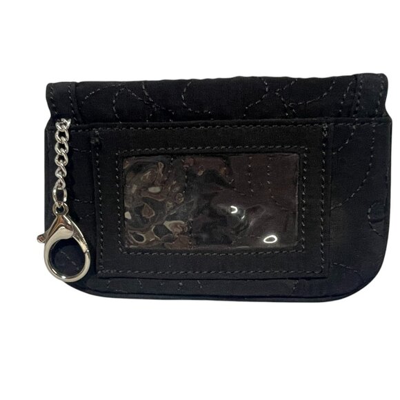 EUC VERA BRADLEY Pushlock Flap ID - with Key Clip - Black - Picture 8 of 9